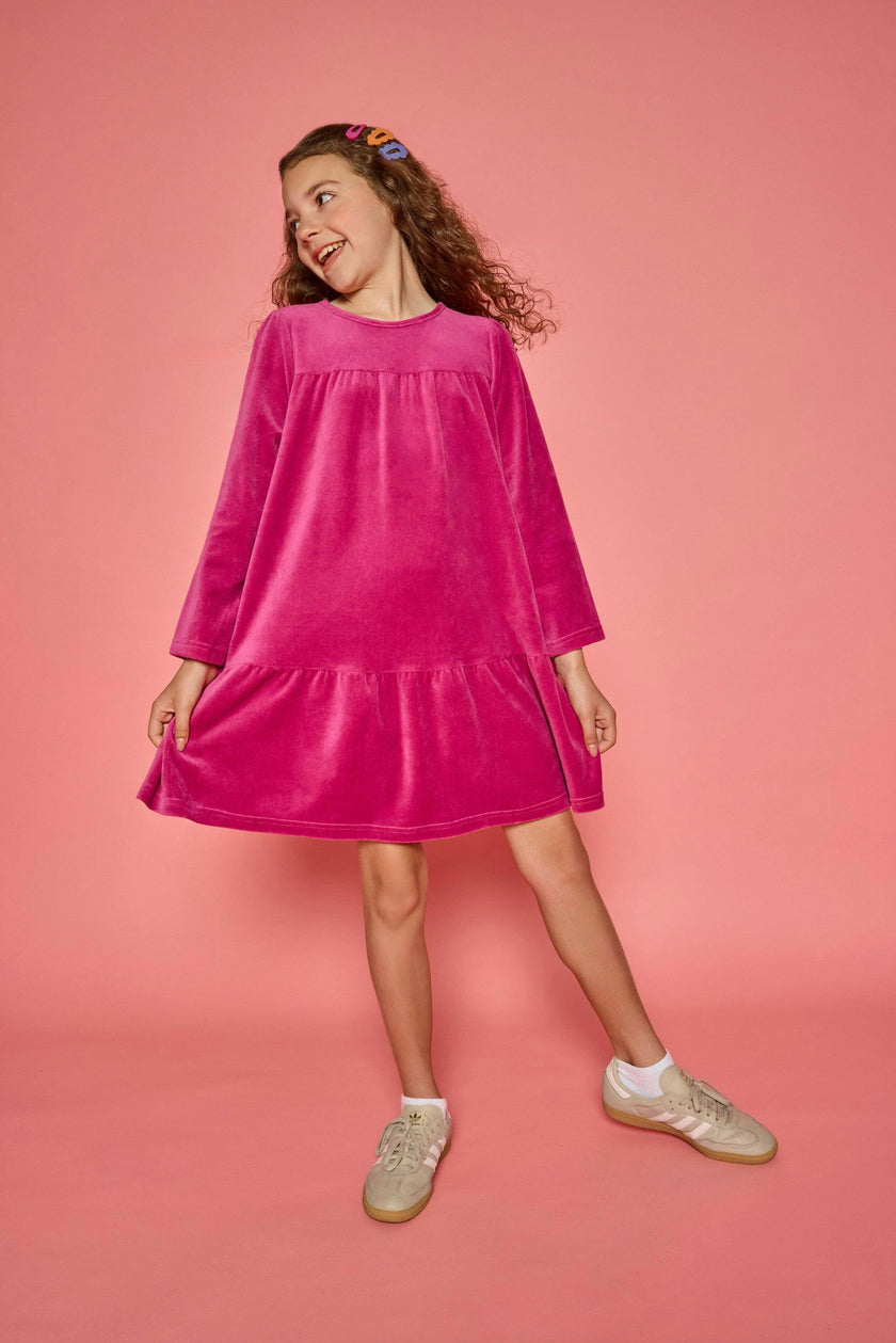 Lisle Dress - Magenta Velour