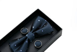 Black and Purple Dotted Bowtie Set