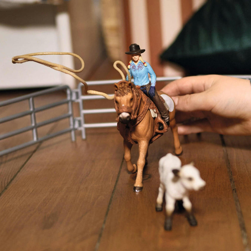 Schleich Farm World: Cowgirl Team Roping Fun - Rodeo Playset