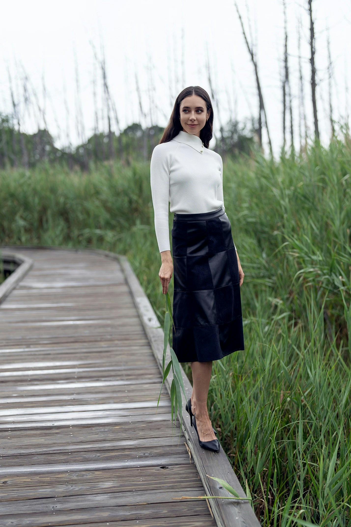 LEATHER SUEDE SKIRT