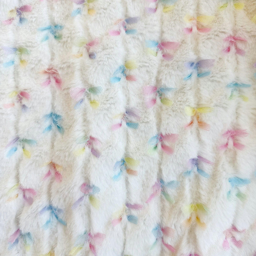 Pastel Bows Fuzzy Bomber