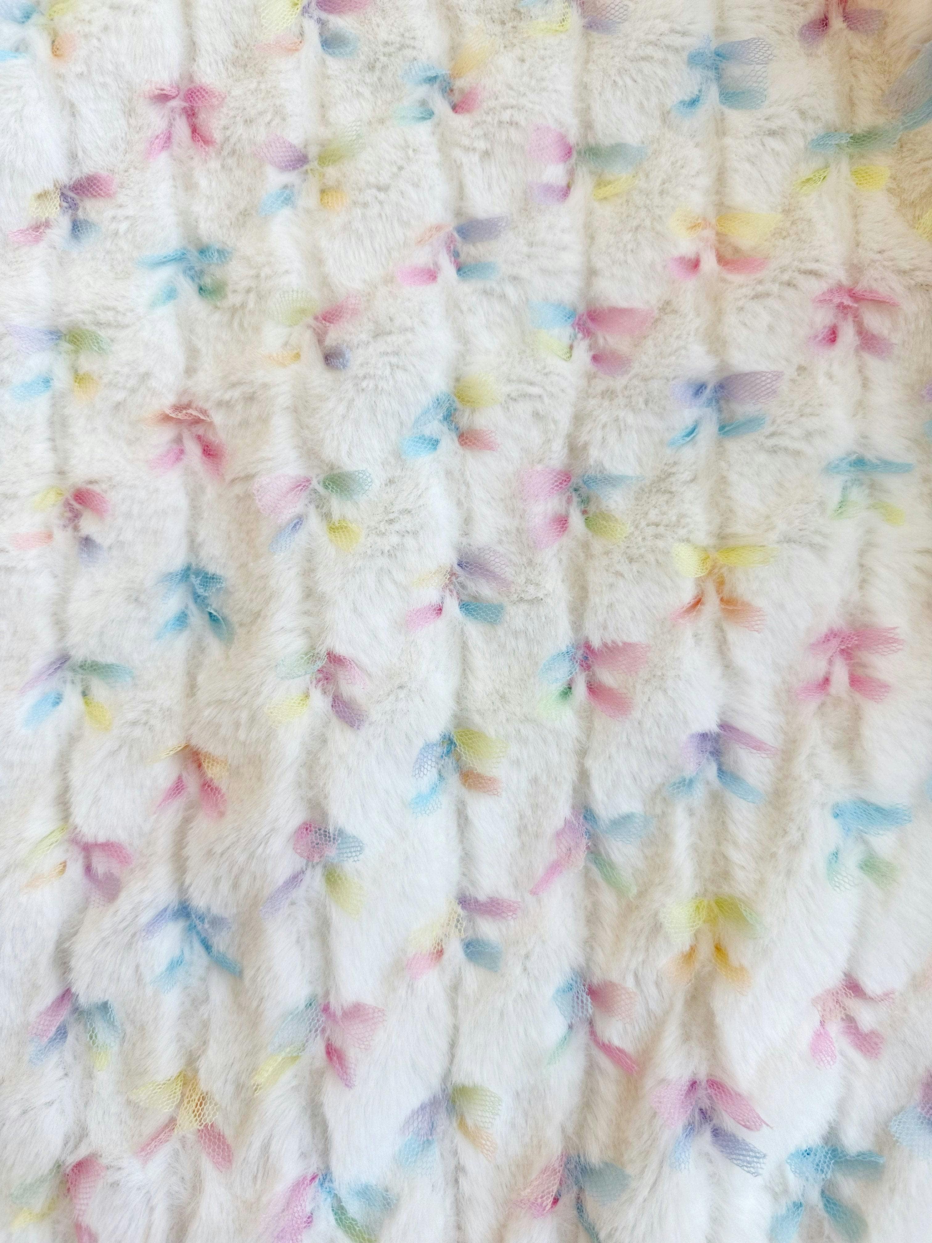 Pastel Bows Fuzzy Bomber