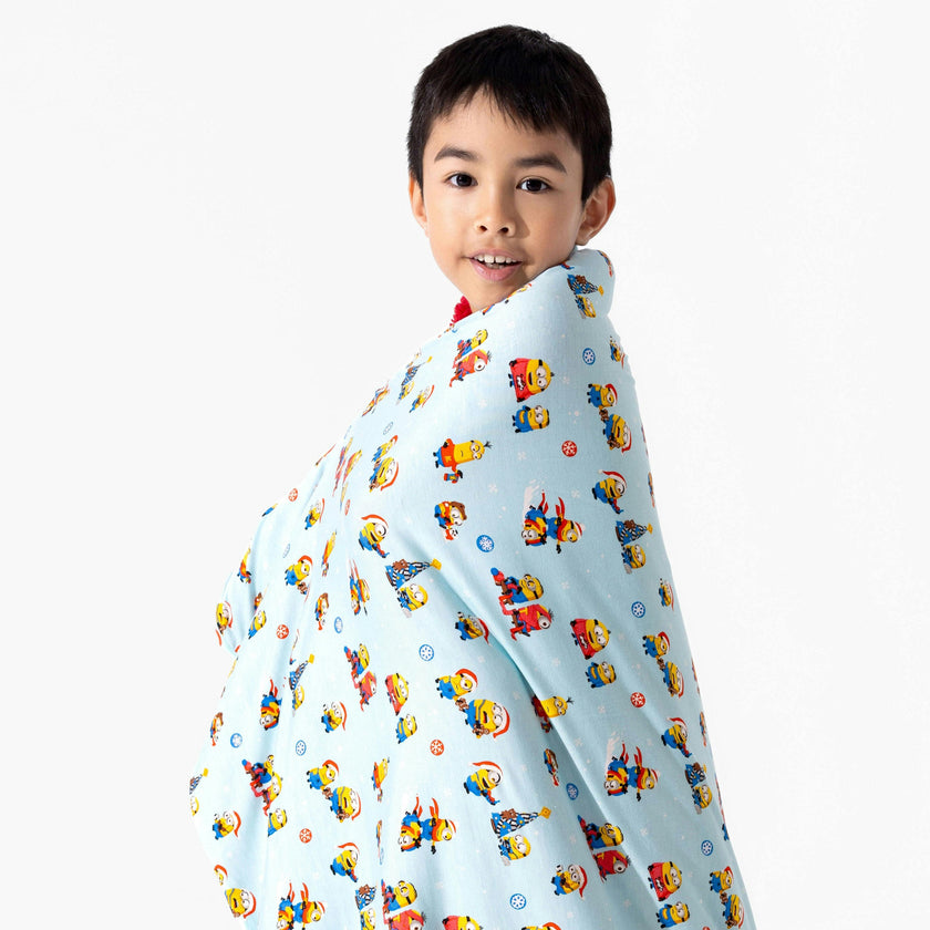 Merry Minions Holiday Bamboo Sherpa Blanket