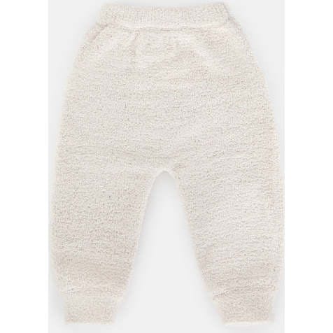 Fuzzy Drawstring Waist Ribbed Cuff Joggers