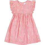 Luxe Mathilde Silk Dupioni Ruffle Sleeve Dress, Pink