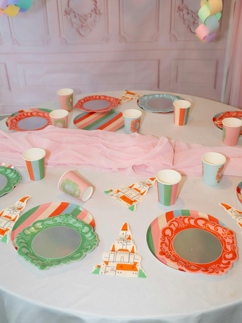 Princess Party Cups - Stripes and Mirrors (x12)