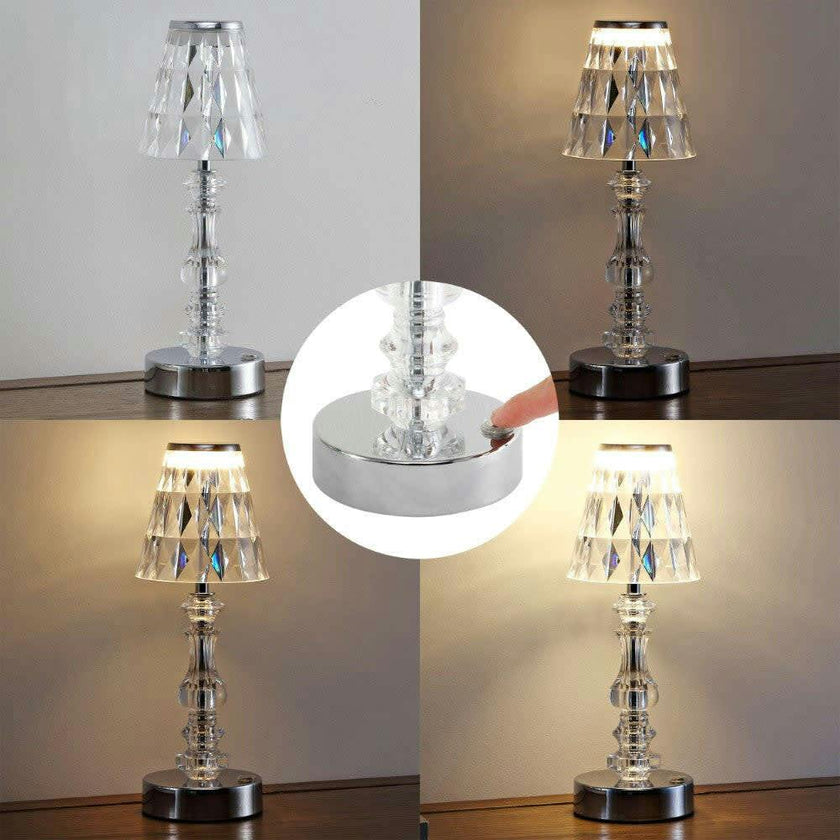 Lillian 12.75" Classic Acrylic Rechargeable Integrated Portable LED Table Lamp