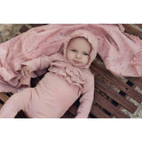 Floral Ruffle Front Long Sleeve Footie
