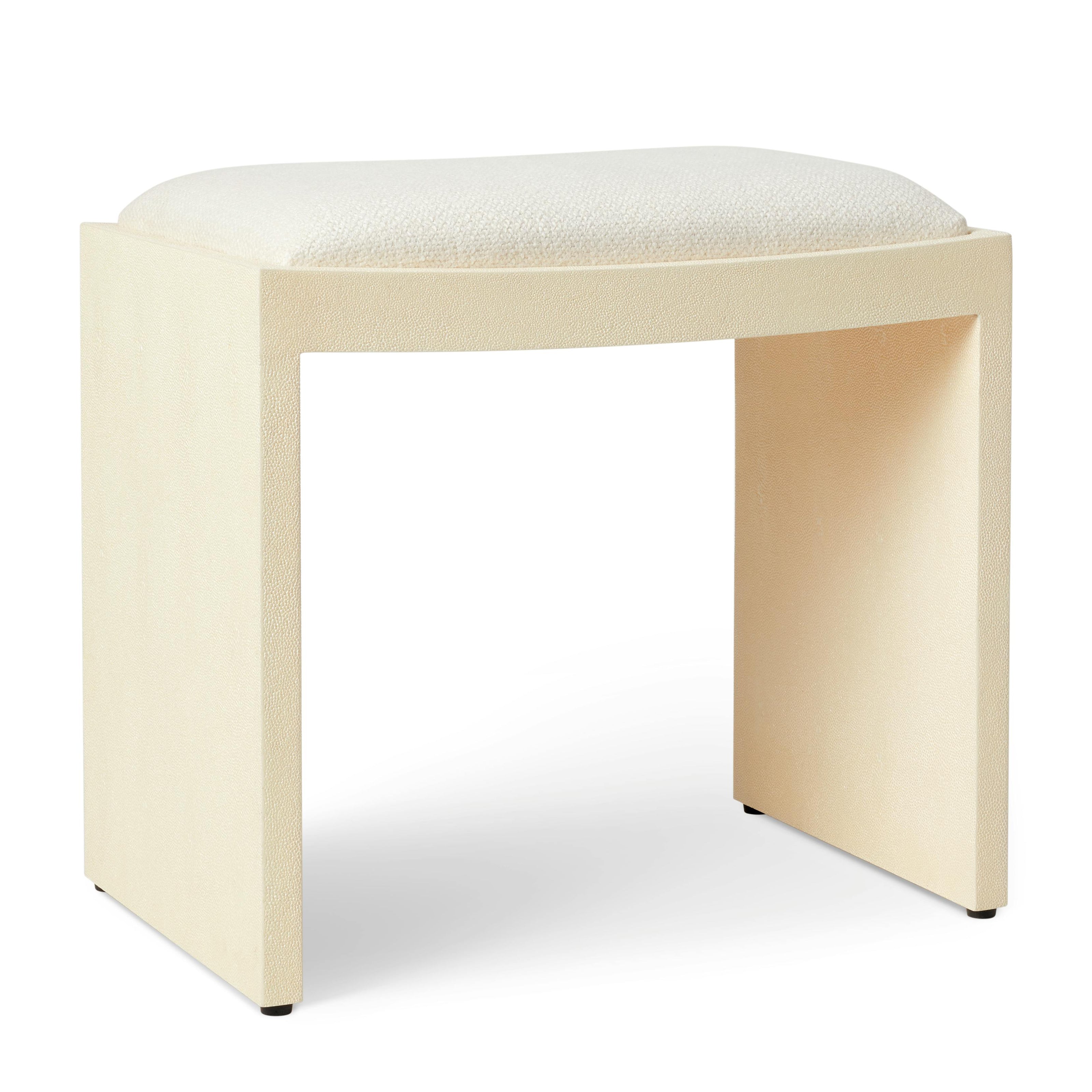 Shagreen Vanity Table and Stool Set