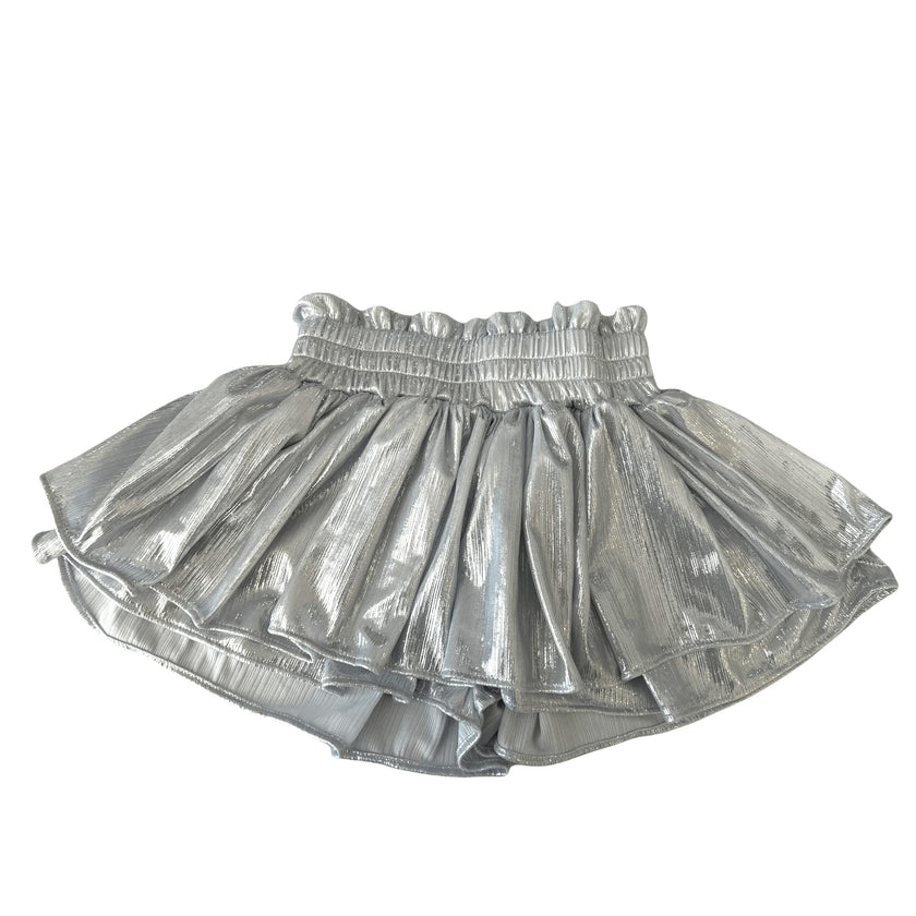 Metallic Ruffle Skort