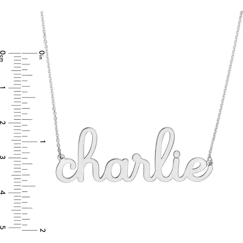 Doodle Script Nameplate Necklace