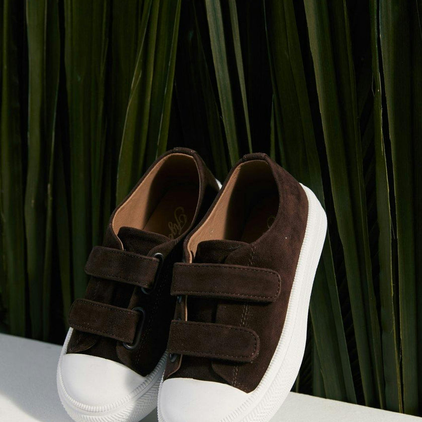 Jessie Double Velcro Strap Suede  Sneakers