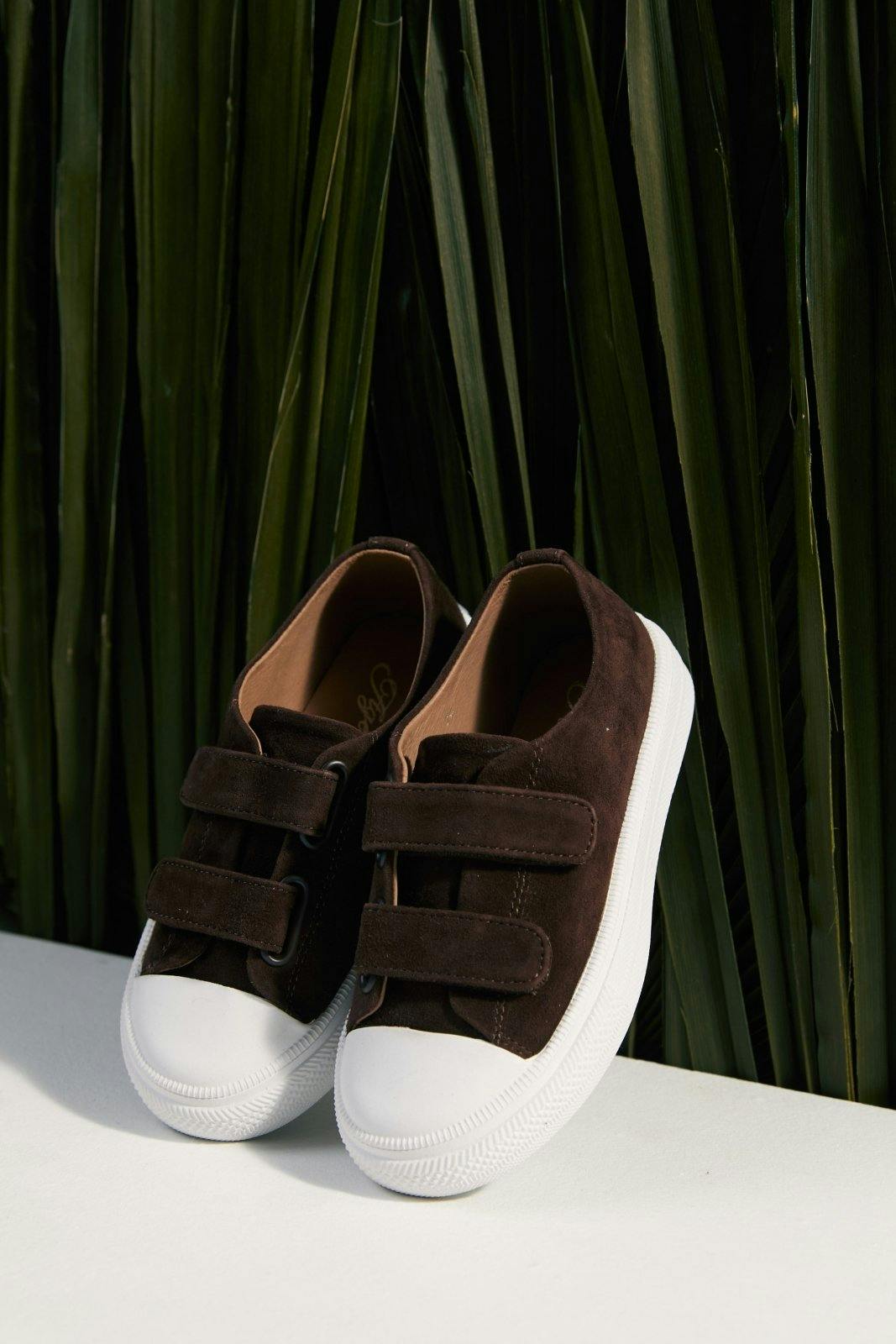 Jessie Double Velcro Strap Suede  Sneakers