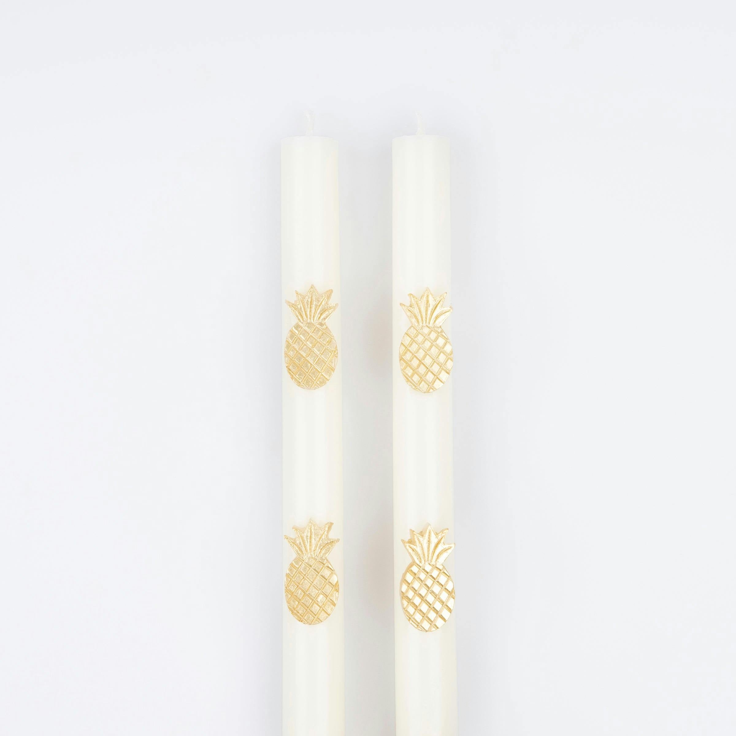 Gold Pineapple Table Candles