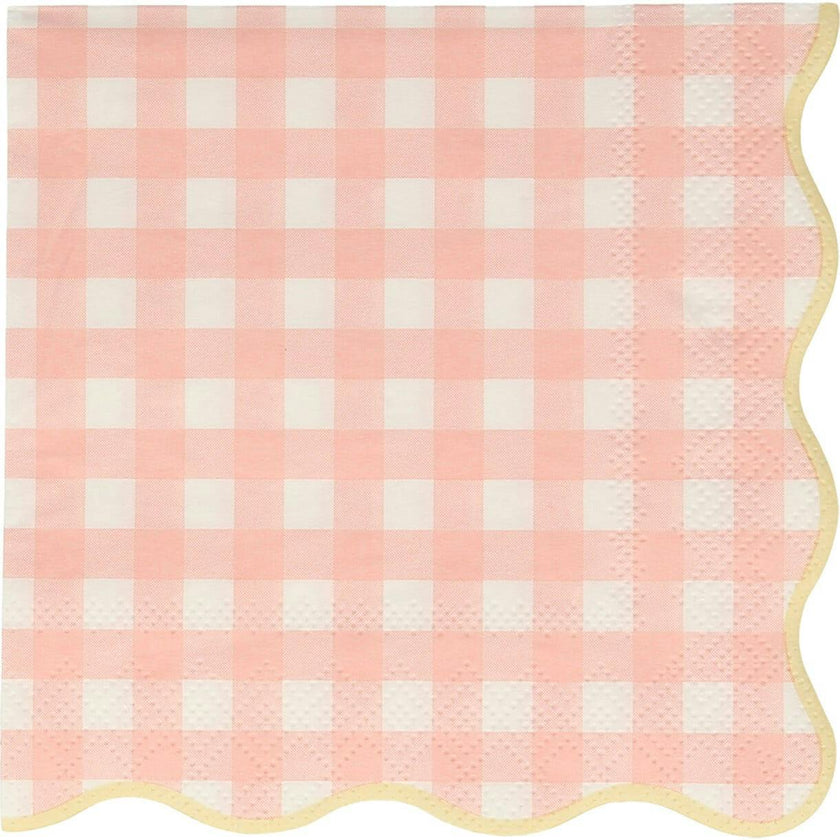 Set of 12 Gingham Small Napkins