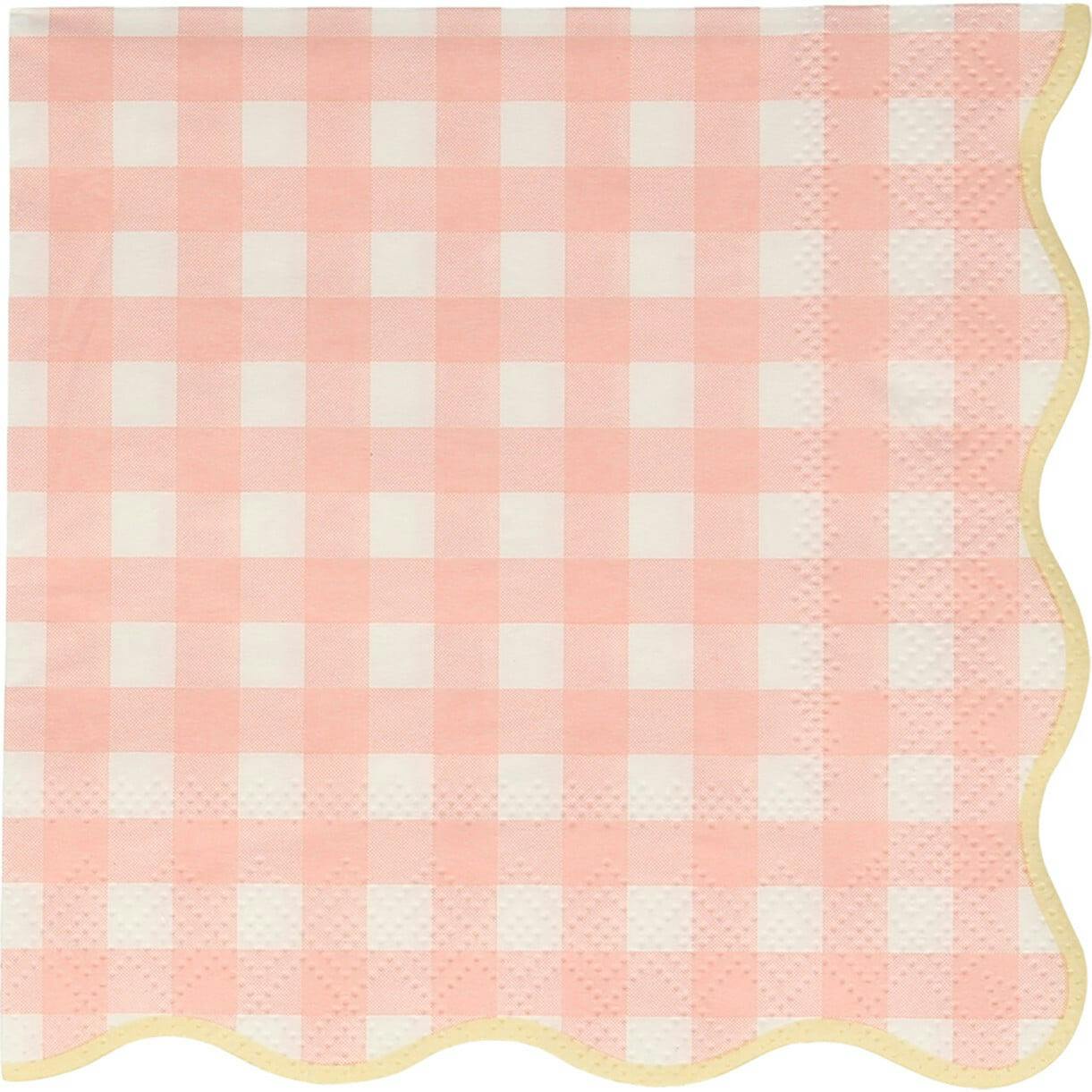 Set of 12 Gingham Small Napkins