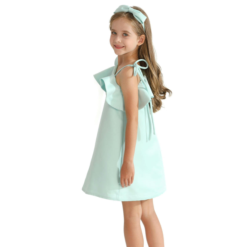 Green Petulla Off Shoulder Ruffle Dress