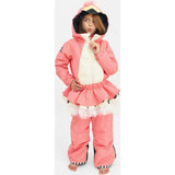 Flamingdo Adjustable Hood Waterproof Zipper Snowsuit, Pink