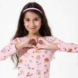Valentines Kittens Bamboo Girls' Long Sleeve Dress