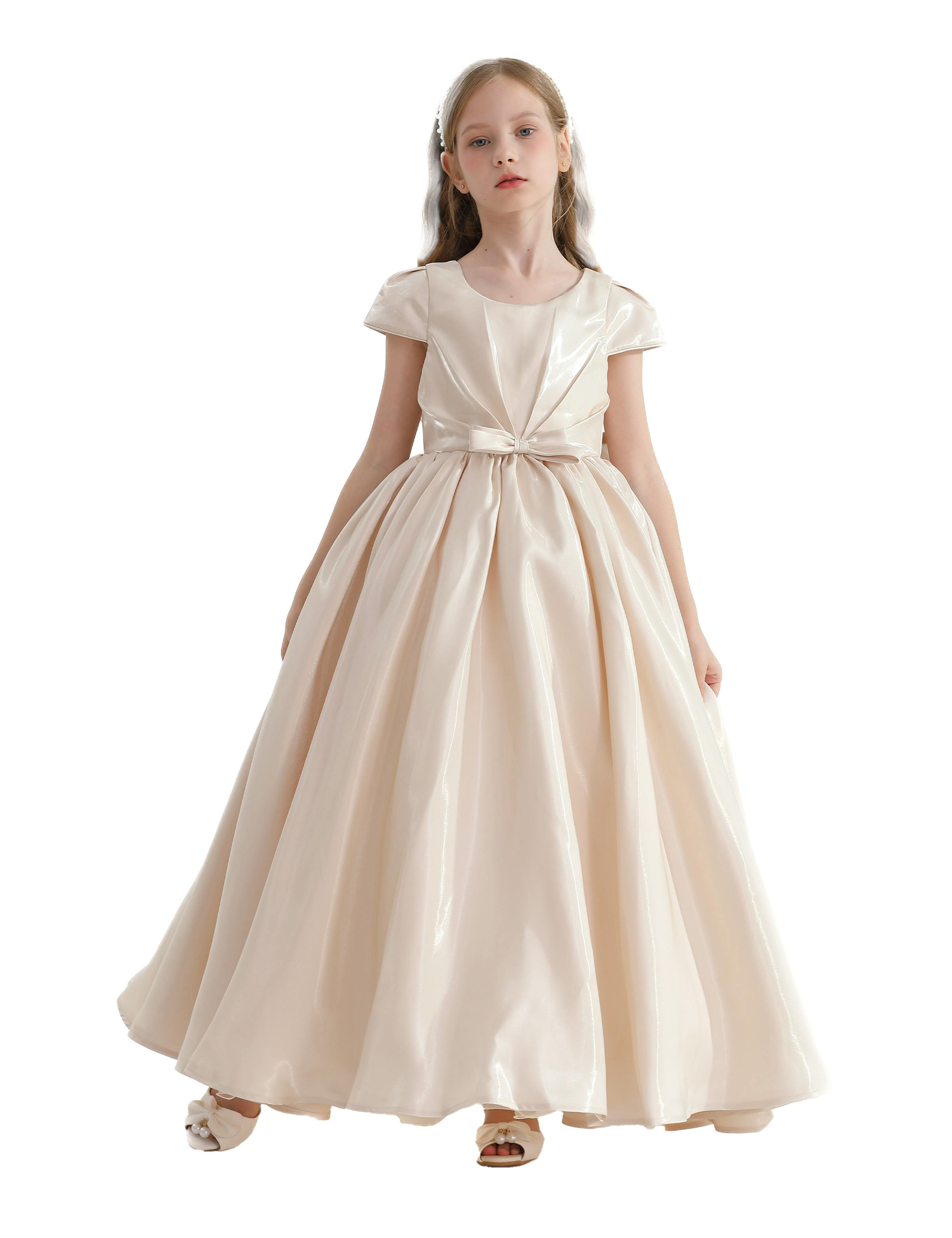 Champagne Bow Long Brea Dress