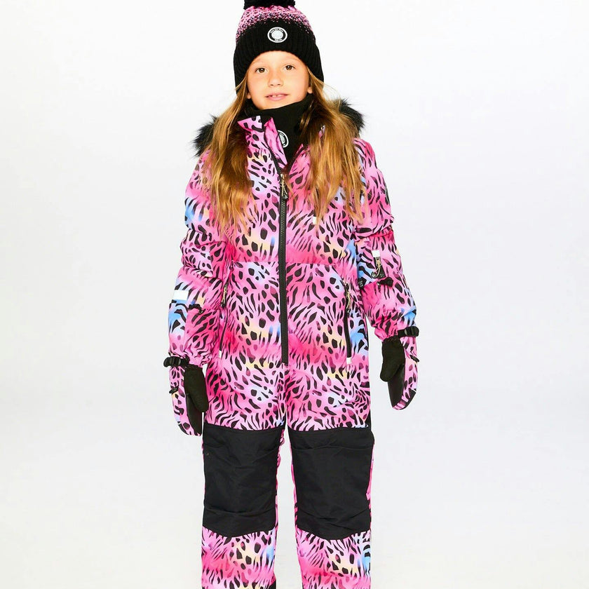 One-Piece Play Snowsuit Multicolor Leopard And Zebra