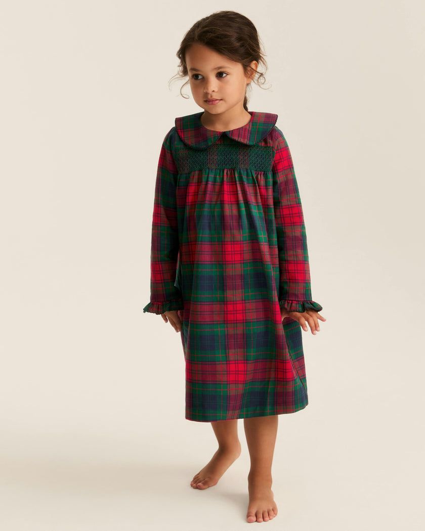 Girl's Brushed Twill Eloise Nightgown in St. James Tartan