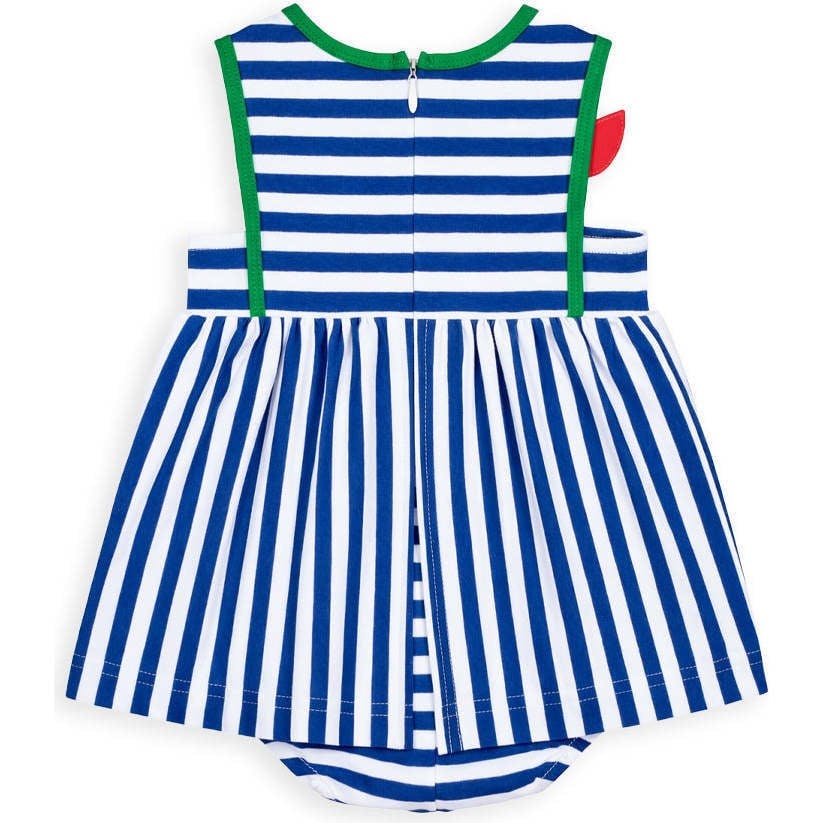 Stripe Knit Romper With Tulip