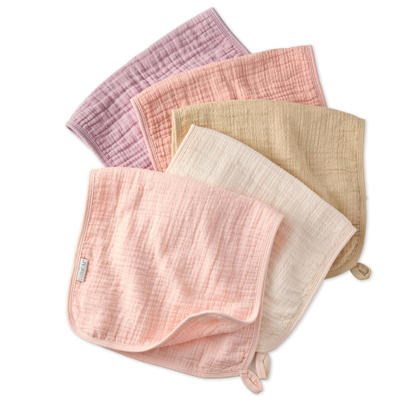 RILEY 5-Pack Crinkle Muslin Burp Cloths