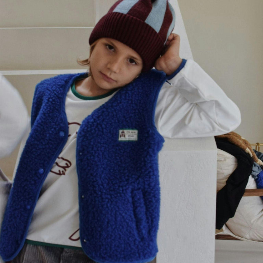 children's merino wool vest - cobalt
