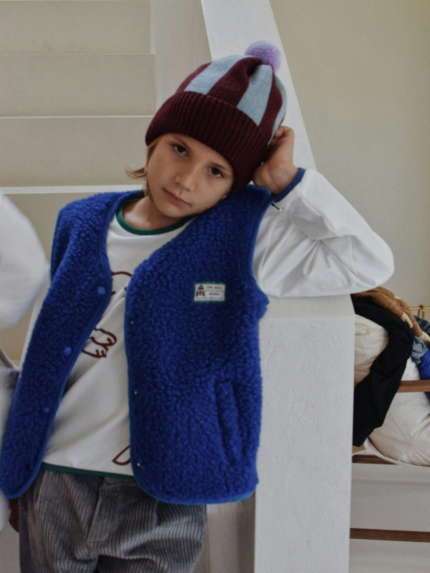 children's merino wool vest - cobalt