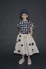 Atlantic Top Black Plaid Print