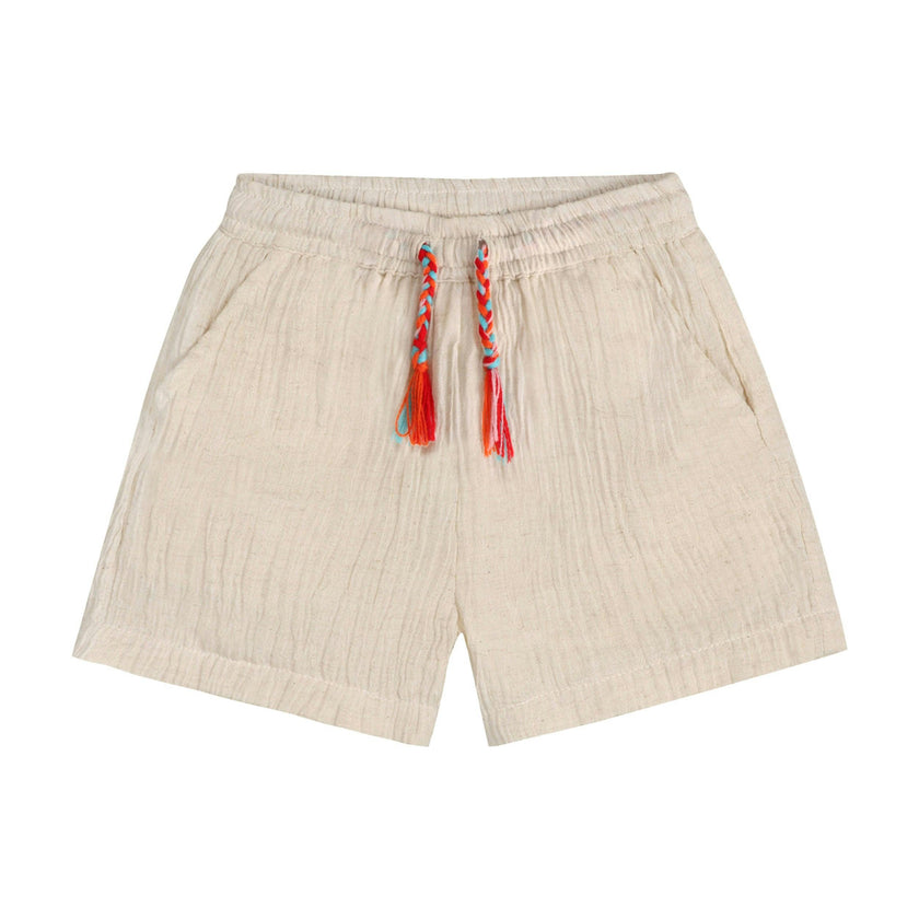 Beige Waves Bermuda Shorts