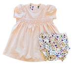Clementine Peach Floral Smocked Dress