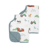 Cotton Muslin Burp Cloth 2 Pack - Farmyard