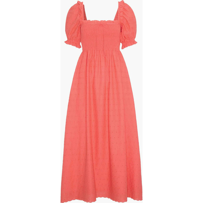 The Scarlett Nap Dress - Coral Daisy Broderie