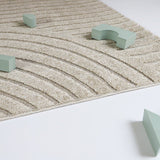 Mechanical Weave Embossed Velvet Rectangular Rug, Grey