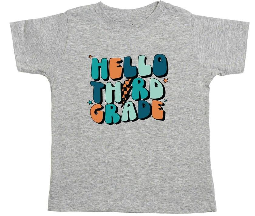 Hello Third Grade Short Sleeve T-Shirt - Gray