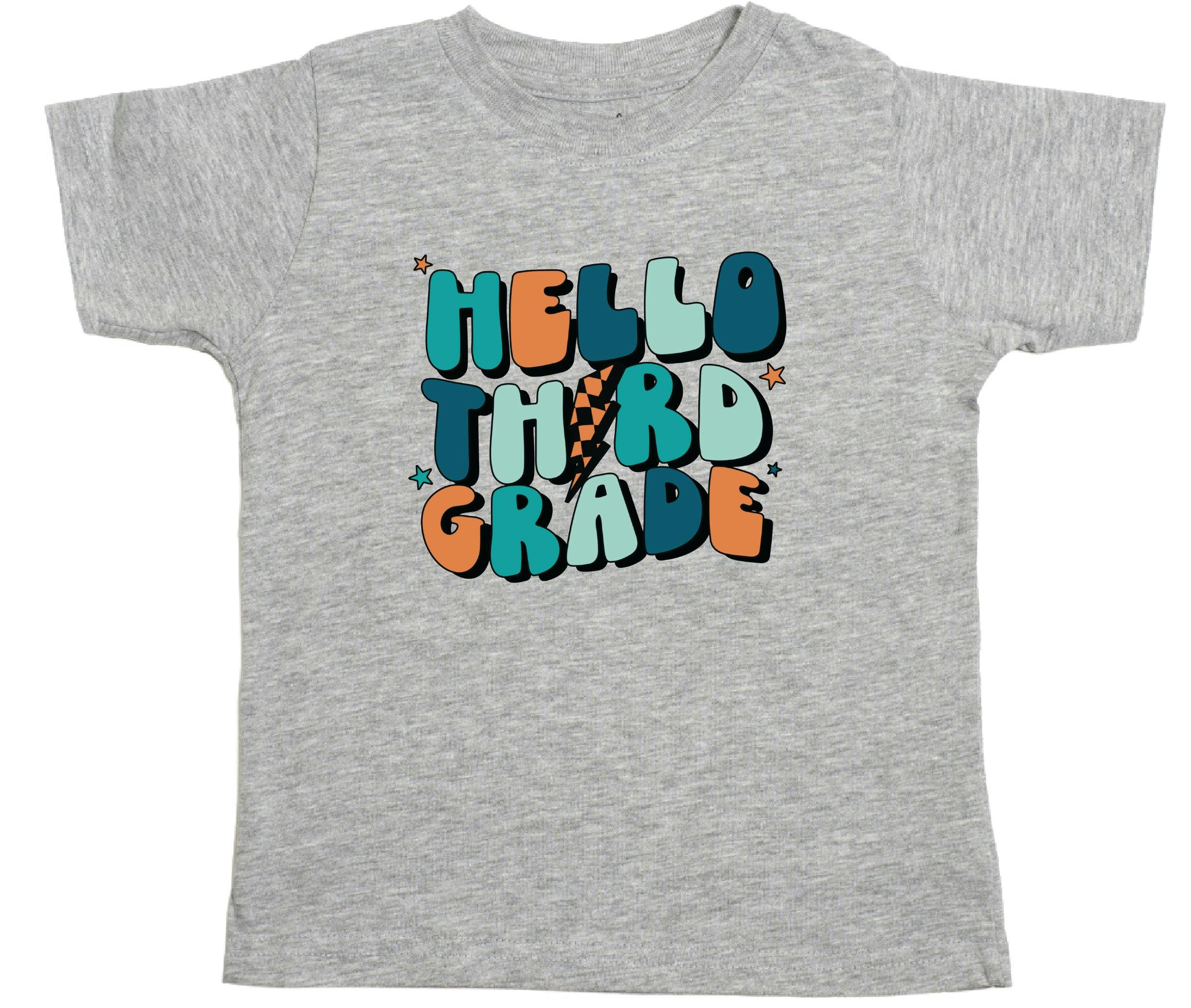 Hello Third Grade Short Sleeve T-Shirt - Gray