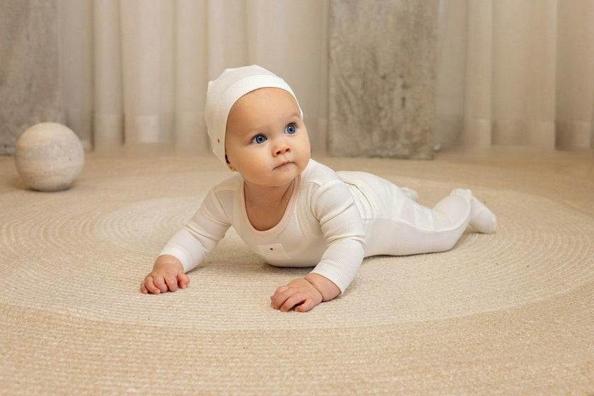 Teddy Patch Footie And Beanie, Girls