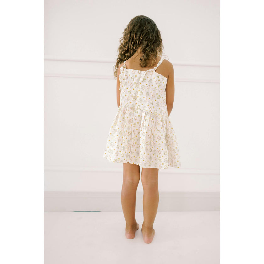 Hikari Pintuck Dress |Golden Blossom