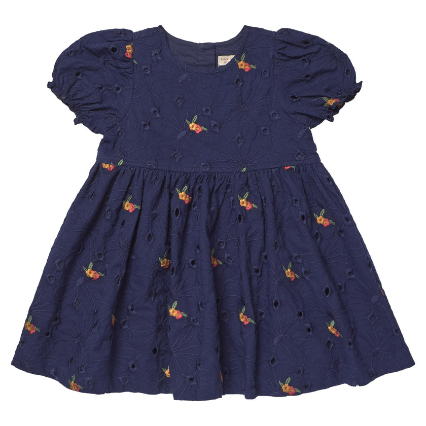 Girls Eliza Dress - Eyelet Embroidery