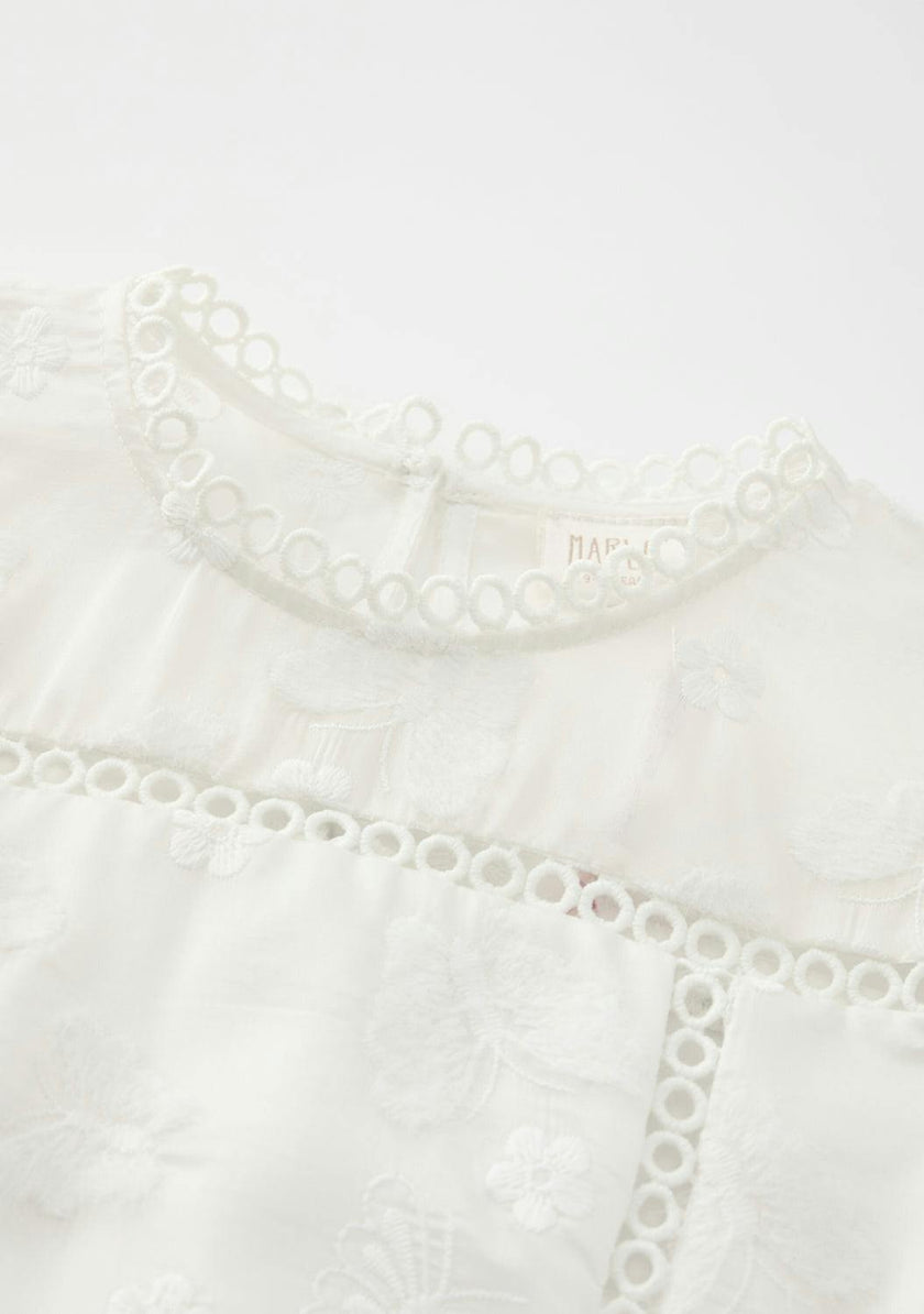 Alisha Frill Embroidery Mini Dress