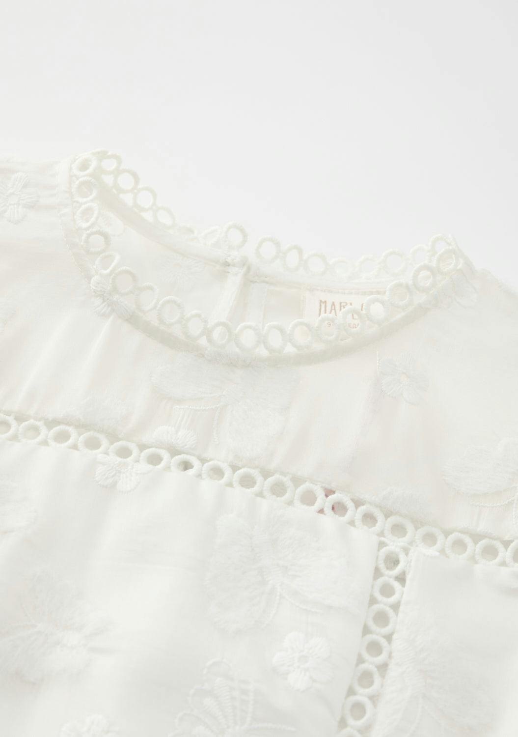 Alisha Frill Embroidery Mini Dress