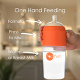 PopYum 9 oz Orange Anti-Colic Formula Making/Mixing/Dispenser Baby Bottle with #2 Medium Flow Nipple