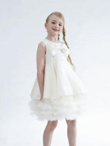 Ivory Anastasia Bow Tulle Dress