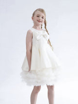 Ivory Anastasia Bow Tulle Dress