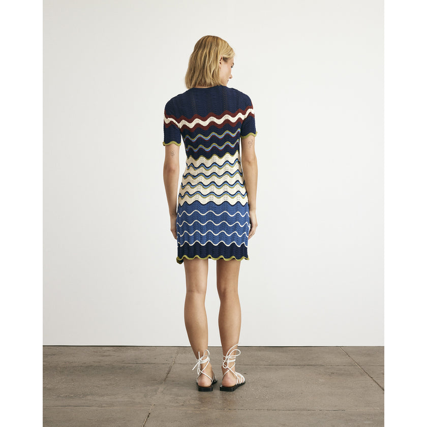Short Leighton Dress, Stripes