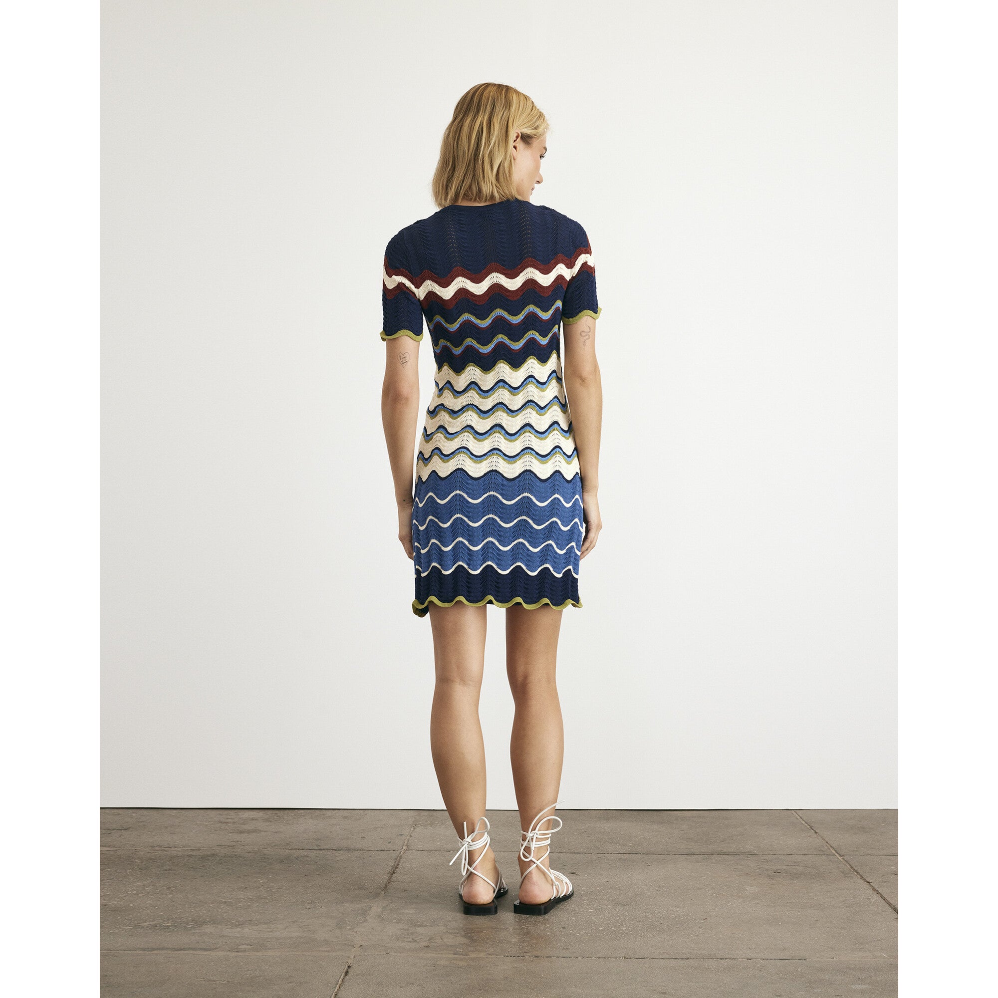Short Leighton Dress, Stripes
