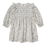Organic Smocked Ruffle Dress - Ivy