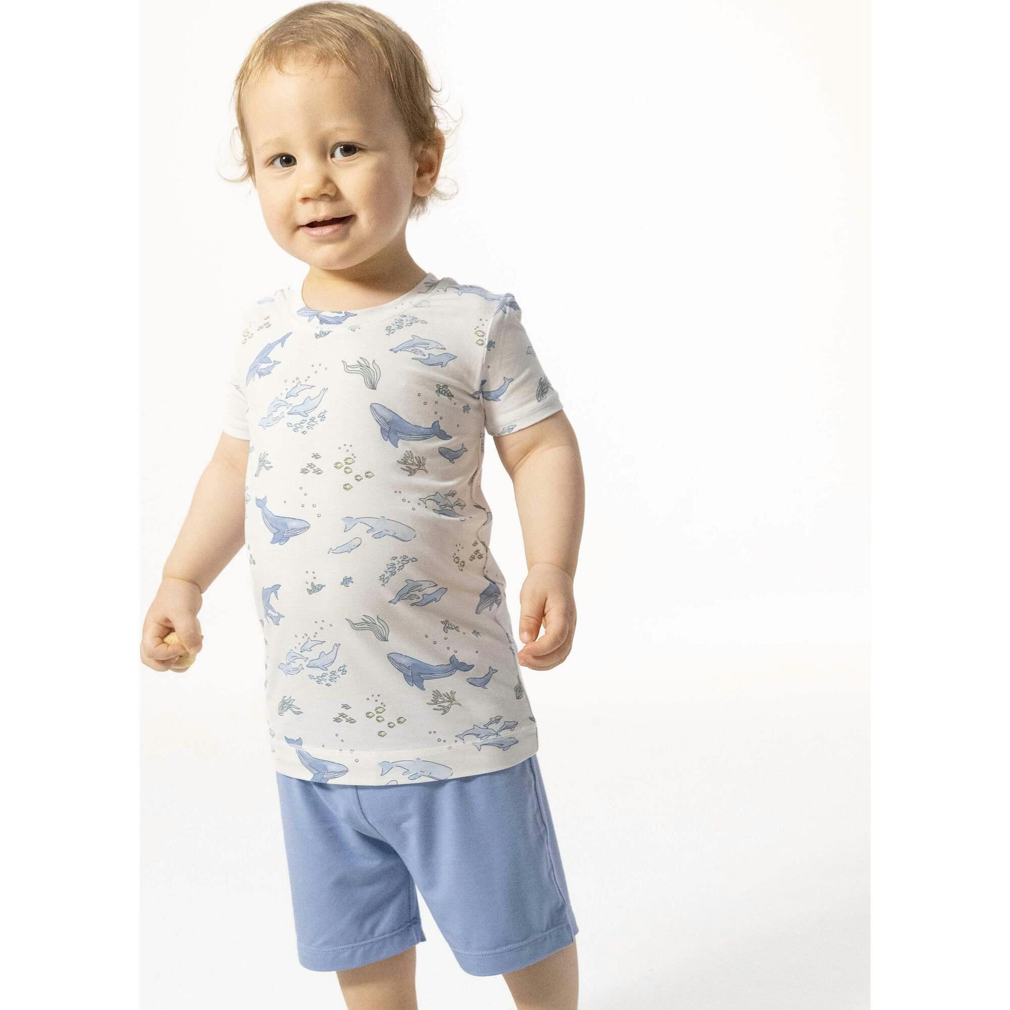 Watercolor Blue Whales - Loungewear Short Set